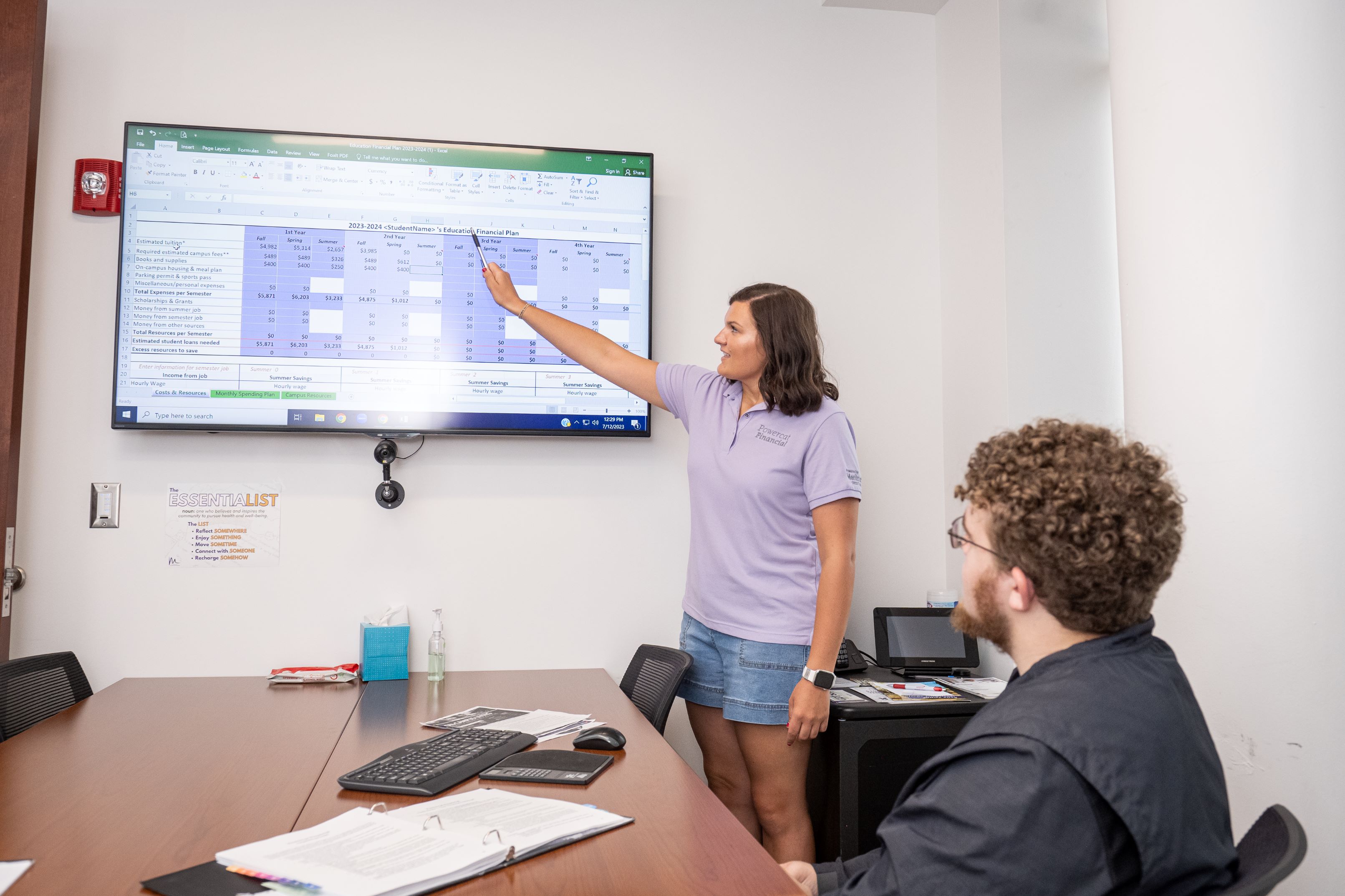 Students in a presentation